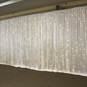 Ceremony: Fairy Light Wall with Fabric