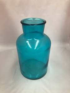 Glassware: Blue glass vase large