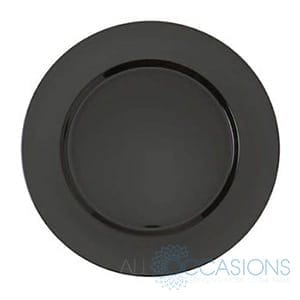 Centrepieces: Black charger plate