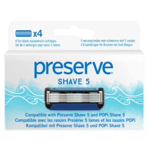 Safety Razors: Preserve POPi Shave 5 Razor Replacement Blades - 4 Replacement Blades