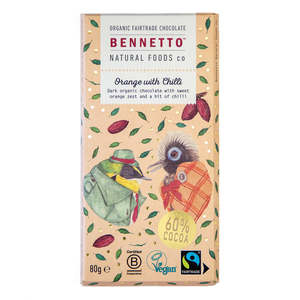 Bennetto Natural Food Co. - Organic and Fairtrade Dark Chocolate Orange with Chilli 80g