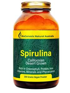 Drinks Greens Powders: Biogenesis Natural Australia Spirulina Powder - 200g BEST BEFORE 06/2025