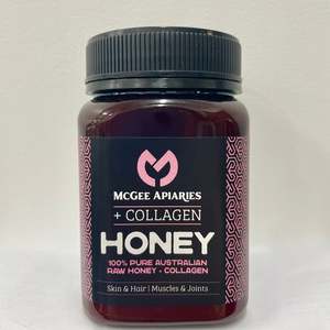 Snacks And Pantry Spreads: McGee Apiaries - 100% Pure Australian Raw Honey + Collagen (450g)