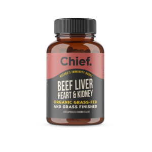 Health Supplements: Chief Nutrition Organic Beef Liver Heart & Kidney - 120 capsules