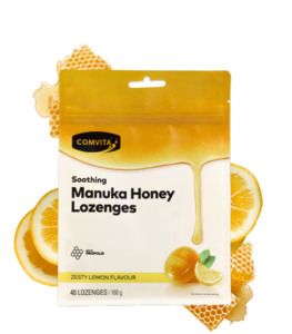 Health Supplements: Comvita - Soothing Manuka Honey Lozenges with Propolis - Lemon & Honey Flavour (40 Pack)
