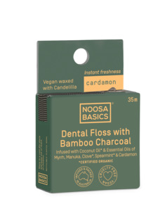 Noosa Basics - Dental Floss with Activated Charcoal - Cardamon (35m)
