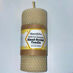 Homewares Candles: Mineral Bee - Beeswax Hand Rolled Candle - Small