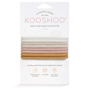Kids And Baby: Kooshoo - Plastic Free Mondo Hair Ties - Golden Fibres 8 Pack
