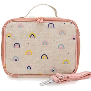 SoYoung - Raw Linen Insulated Lunch Box - Neo Rainbow