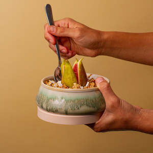 Pottery For The Planet - Small Ceramic Travel Bowl - Rain forest Jasper