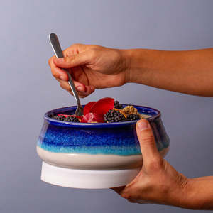 Pottery For The Planet - Large Ceramic Travel Bowl - Ocean Bliss