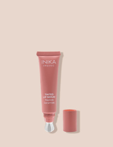 INIKA Organic Tinted Lip Serum - Peptide & Ceramide - Peony