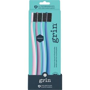 Grin: Grin - Medium Toothbrush - Purple (4 Pack)