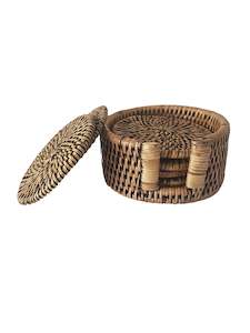 Rattan Round Coaster Set of 6