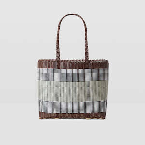 Palorosa Handwoven Tote Basket Med - Chocolate & Palm