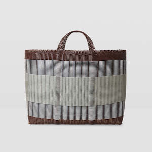 Palorosa Handwoven Tote Basket XLarge - Chocolate & Palm