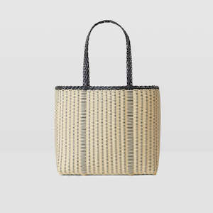 Palorosa Handwoven Tote Basket Med - Black & Cream