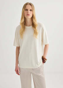 Laing Oversized Silk/Cotton T-Shirt Cream
