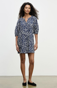 Summer Voile Dress Navy Print by Velvet