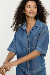 Velvet: Kaddy Denim Shirt SS by Velvet