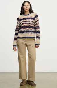 Den Stretch Cotton Twill Nutmeg Pants by Velvet