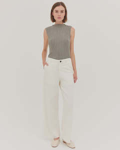 Cloth & Co Wide Leg Denim Jean Natural