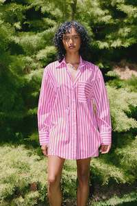 Aston Studio: Aston Buddy Shirt Magenta Stripe