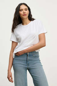 New: Leigh Cotton Tee White by Velvet