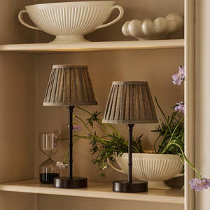 Tabletop: Addison Ross Bamboo Base w.Herringbone Shade