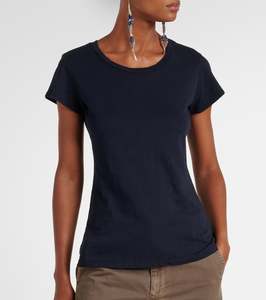Clothing: Velvet Odelia Cotton Slub Tee Navy