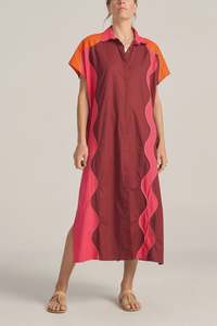 Ilio Nema: Ilio Nema Attica Shirtdress Pink & Red