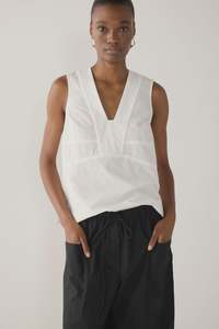 Fomina: Fomina Flo Top - White Seersucker