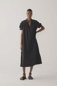 Fomina: Fomina Kaya Dress - Black Stripe Seersucker