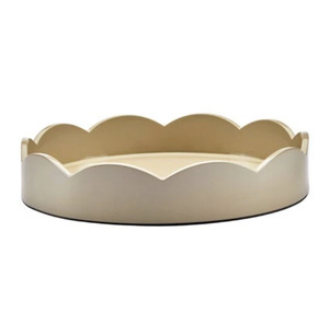 Candles: Addison Ross Scallop Round Tray Cappuccino 21.5cm