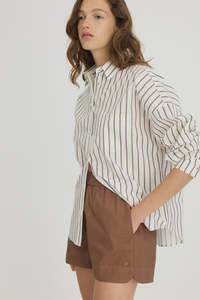 LMND Chiara Shirt Cotton Vanilla Stripes