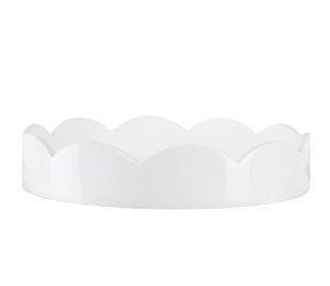 Addison Ross Scallop Round Tray White 21.5cm