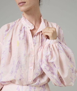 Thierry Colson Willow Print LS Blouse Pink & Wisteria