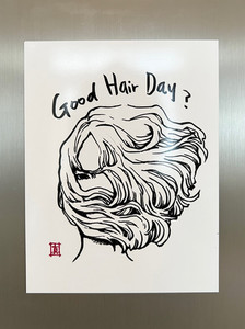 Postcard size Magnet Good Hair Day? Welly Girl NZ