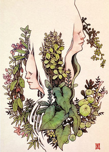 Postcard (A6 / A5) Girls in the Garden Welly Girl NZ