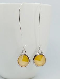 Long Lever Buttercup Yellow Round Swarovski Earrings – Wendi Lindsay Jewellery