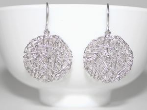 Products: Gorgeous Rhodium Round Mesh Earrings – Wendi Lindsay Jewellery