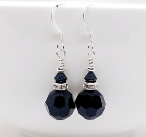 Products: Jet Black Round Swarovski Crystal Earrings – Wendi Lindsay Jewellery
