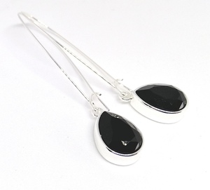 Jet Black Swarovski Crystal Teardrop Long Earrings – Wendi Lindsay Jewellery