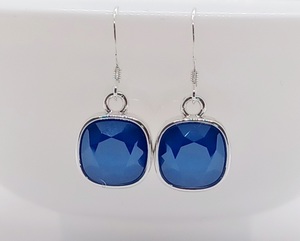 Products: Opaque Dark Blue 10mm Swarovski Crystal Cushion Earrings – Wendi Lindsay Jewellery