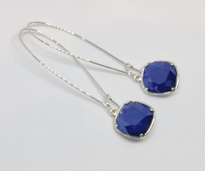 Opaque Dark Blue Swarovski Crystal Square Earrings – Wendi Lindsay Jewellery