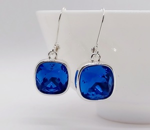 Products: Sapphire Bling 12mm Cushion Lever Back Earrings – Wendi Lindsay Jewellery