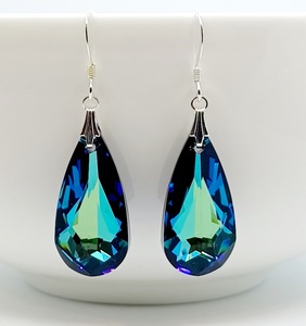 Beautiful Bermuda Blue Swarovski Teardrop Earrings – Wendi Lindsay Jewellery