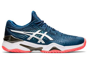 Shoes Men: Asics Court FF 2 Mako Blue/White Men's Tennis Shoe