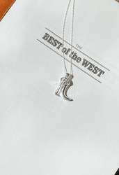Clearance: Sterling Silver Cowboy Boot Necklace