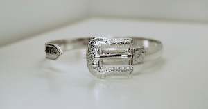 Sterling Silver: Western Buckle Cuff Bangle ©️